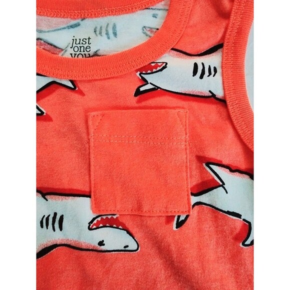 Just One You by Carter's Baby Boy's Orange Shark Print Tank Top Size: 6M NWT - Picture 4 of 8